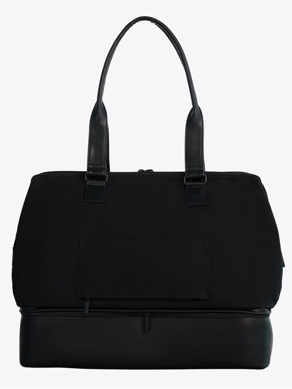 BEIS Black Travel Tote with Leather Trim